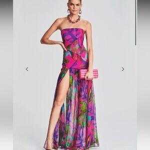 Retrofete Nicole silk chiffon dress tropical